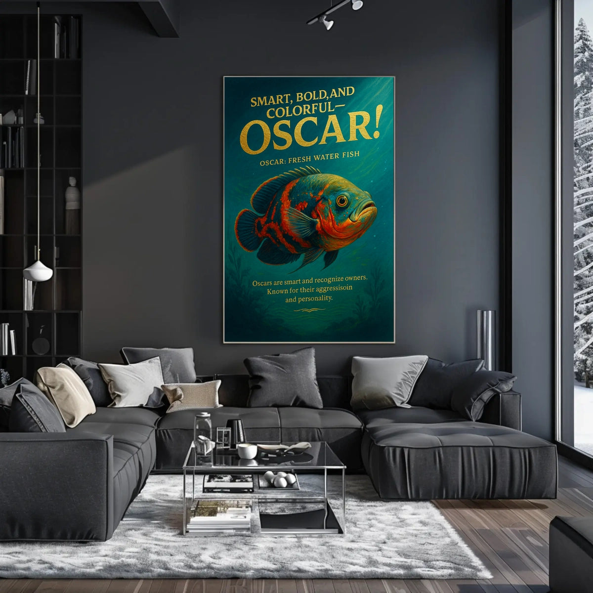 Oscar Fish Illustration: Bold Aquatic Art Poster