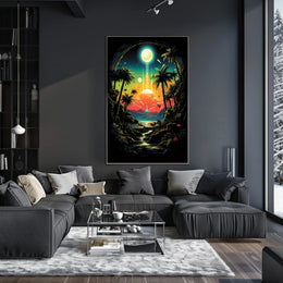 Surreal Cosmic Jungle Landscape Poster Art