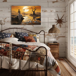 Surreal Landscape with Futuristic Structures Sci-Fi Poster