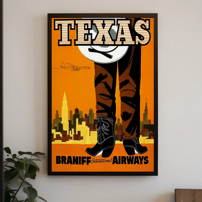 Braniff International Airways Texas Travel Poster (1961)