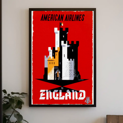 American Airlines England Travel Poster