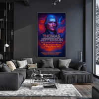 Thomas Jefferson Neon Art Historical Presidential Poster PosterGoat