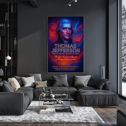 Thomas Jefferson Neon Art Historical Presidential Poster PosterGoat