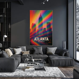 Atlanta Skyline Vibrant Pop Art Poster
