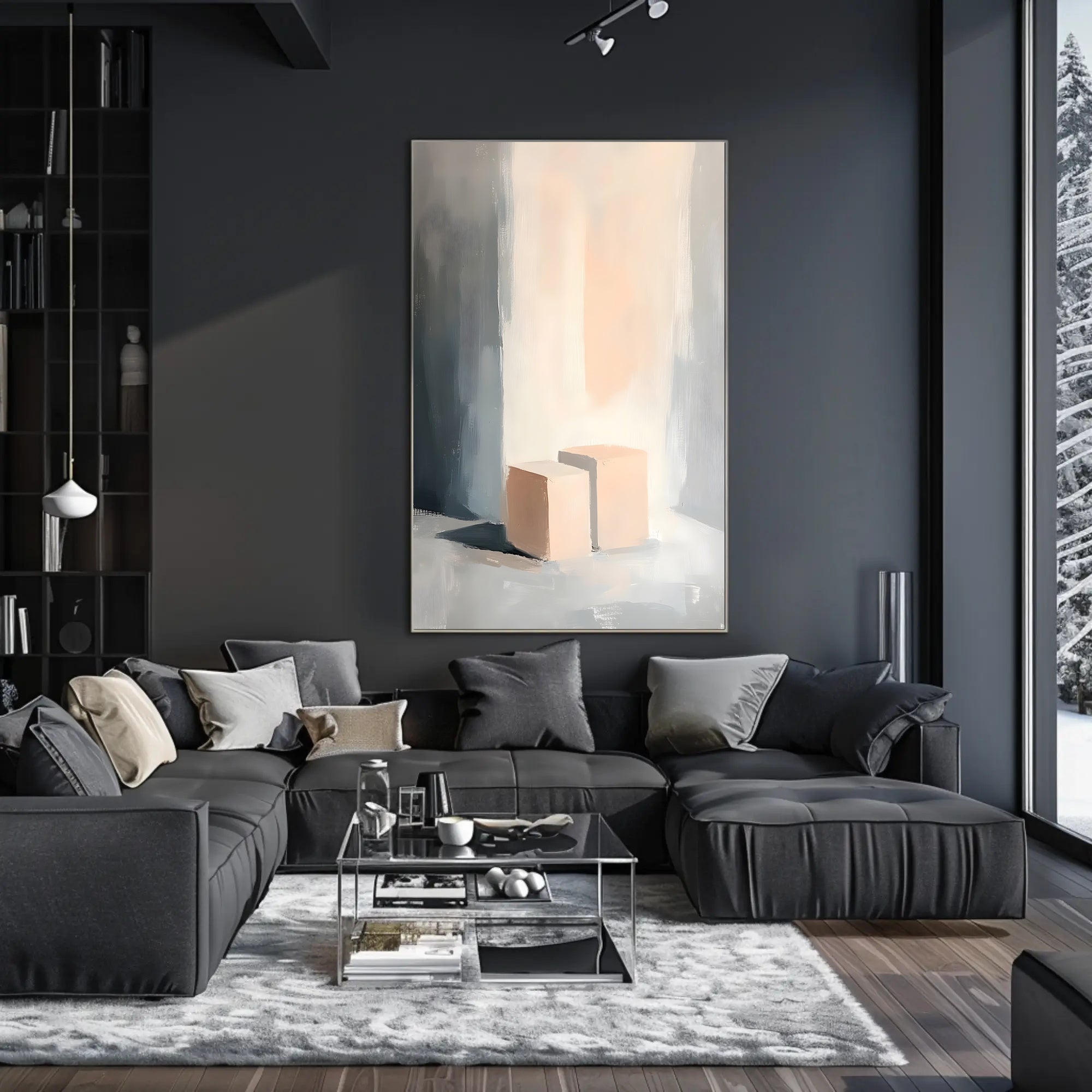 Abstract Cubes Poster Modern Minimalist Wall Art
