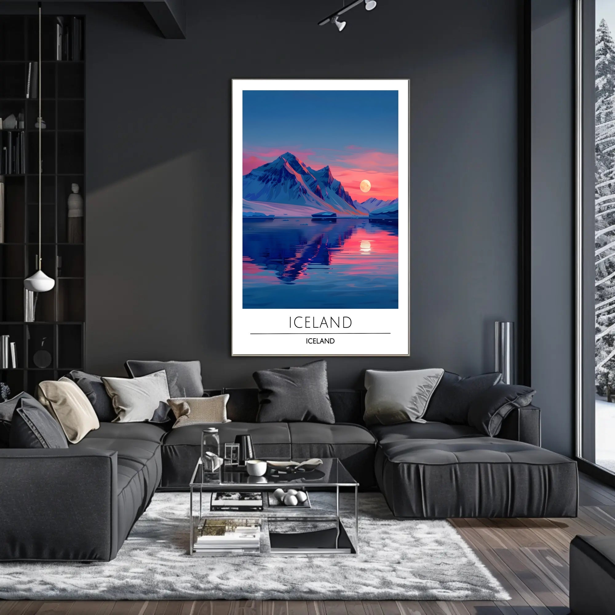 Icelandic Landscape Reflection Travel Poster