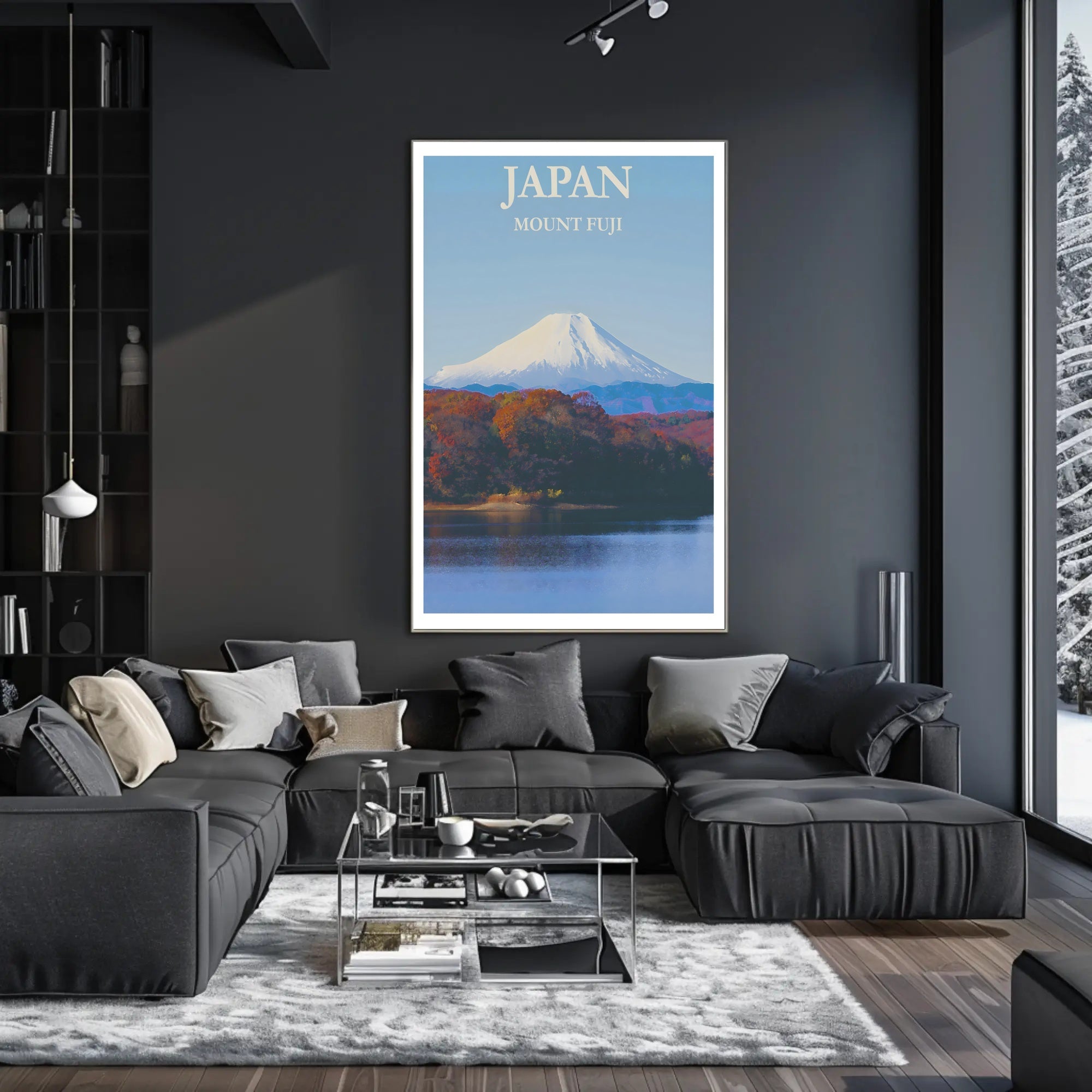 Mount Fuji Autumn Scene Cultural or Heritage Poster