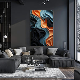 Abstract Waves Of Color Abstract Poster PosterGoat