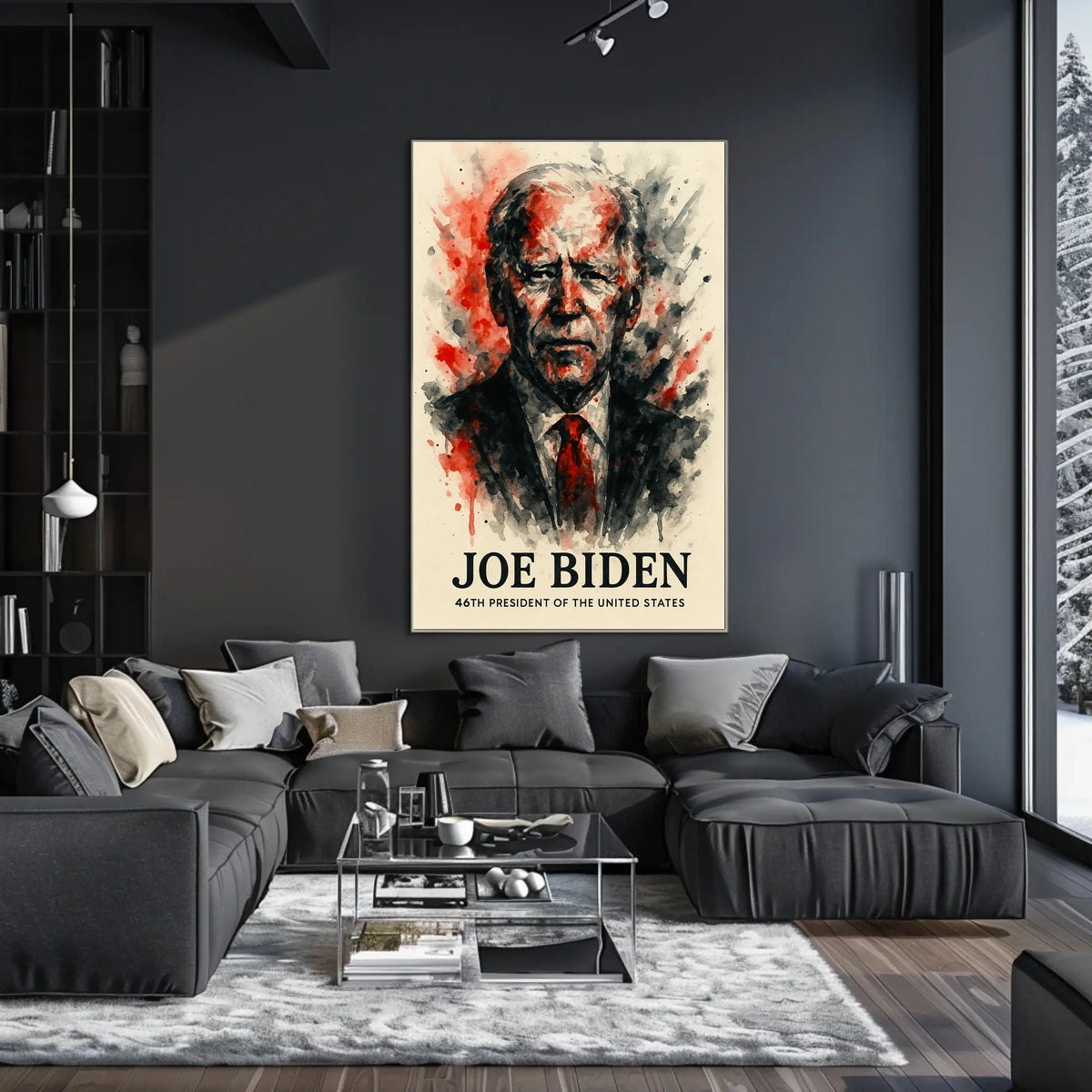 President Joe Biden Watercolor Art Poster - Historical or Presidential Poster