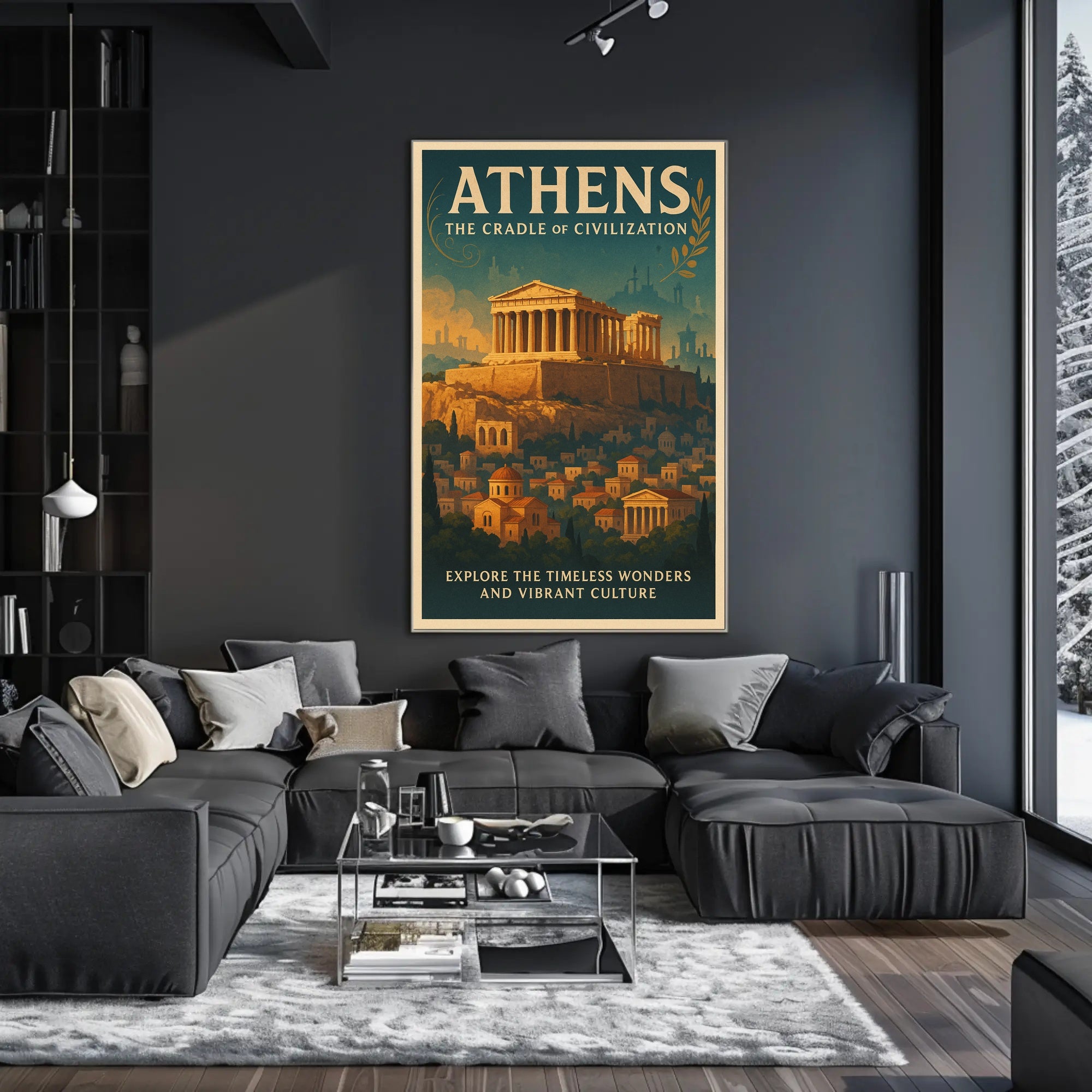 Athens Parthenon Vintage Travel Poster