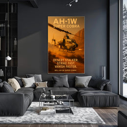 Bell AH-1W Super Cobra in Arid Desert Military Recruitment Poster