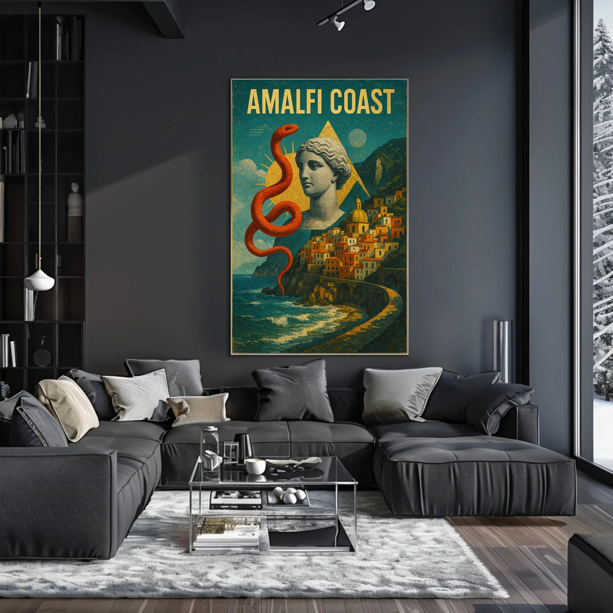 Amalfi Coast Artistic Impression Poster Wall Art Decor