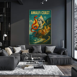 Amalfi Coast Artistic Impression Poster Wall Art Decor
