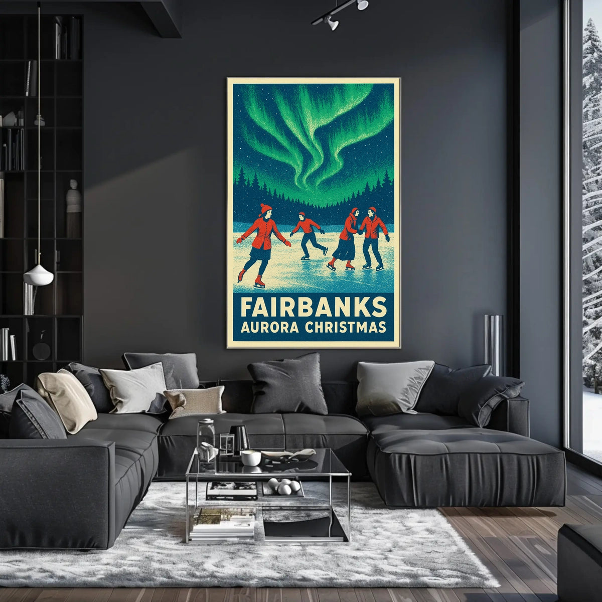 Fairbanks Aurora Christmas Poster