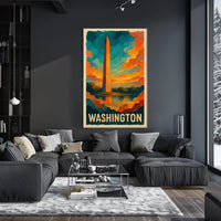 Washington Monument At Sunset Poster