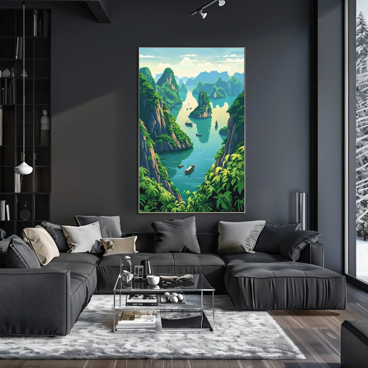 Serene River Landscape Poster