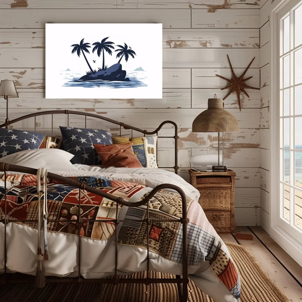 Tropical Island Escape Modern Art Poster