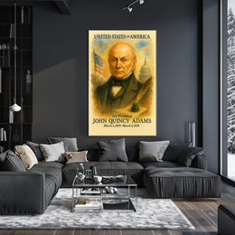 John Quincy Adams 6th President of the United States Vintage Watercolor Poster