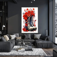 Floral Boots A Fusion Of Nature And Poster