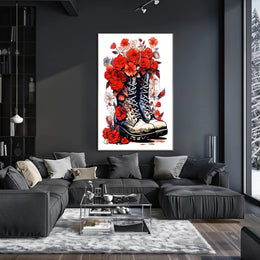 Floral Boots A Fusion Of Nature And Poster