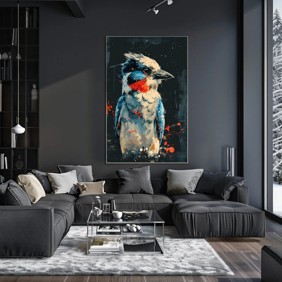 Vibrant Abstract Bird Art Poster for Modern Spaces