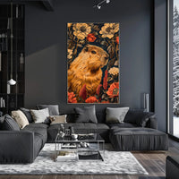 Capybara in Bloom Wall Art Print