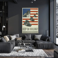 World War II American Industrial Effort Propaganda Poster