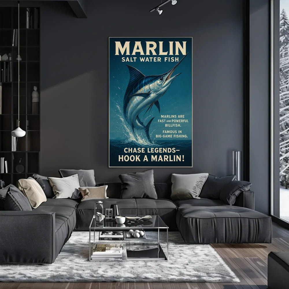 Marlin Adventure Sports Poster PosterGoat