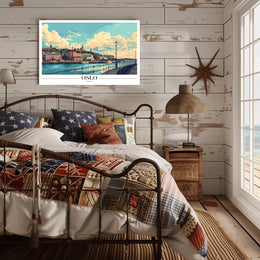 Oslo Waterfront Illustration Urban or Cityscape Poster