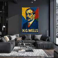 H.G. Wells Mosaic Portrait Poster