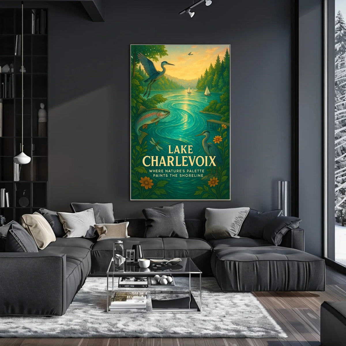 Lake Charlevoix Sunset Serenity Travel Poster