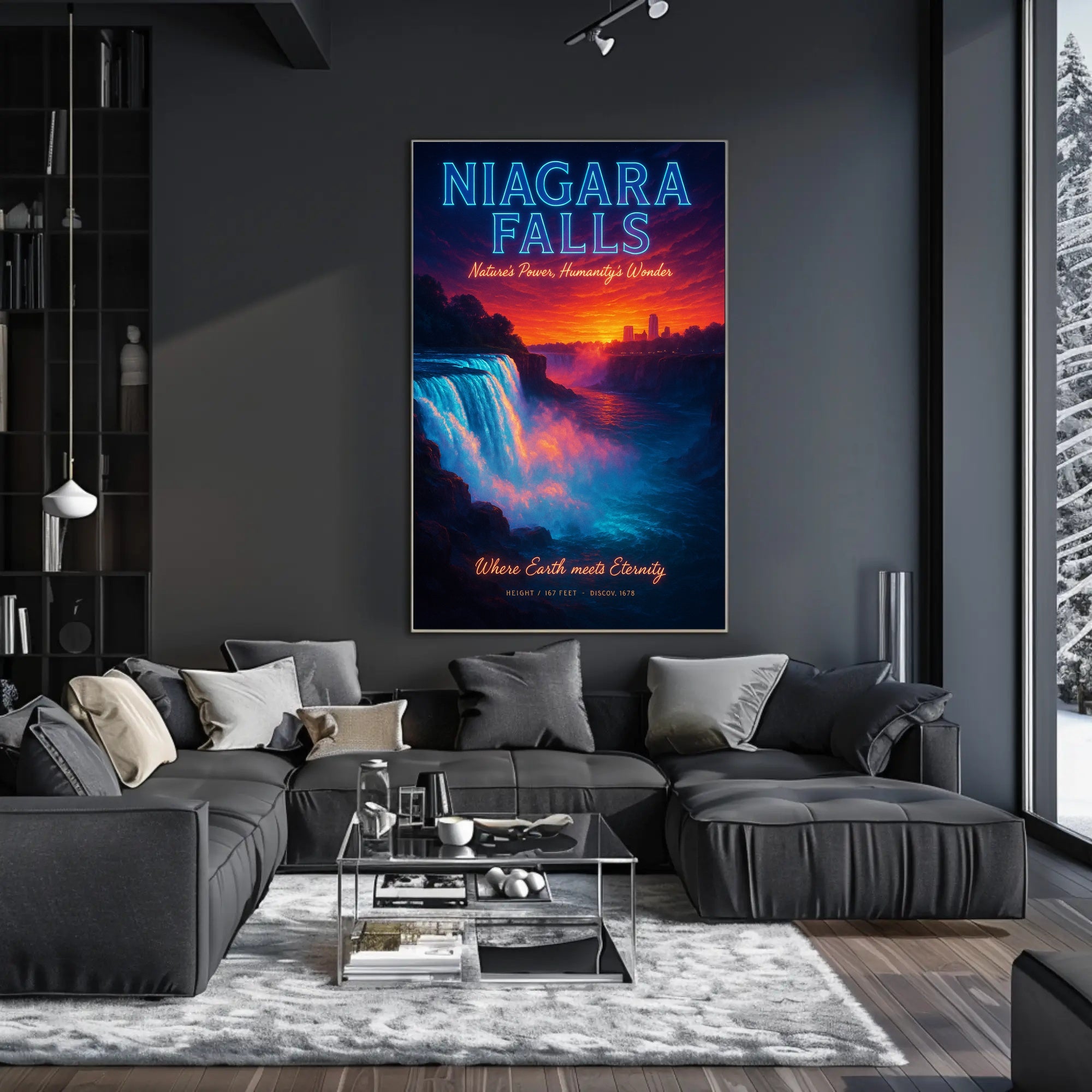 Niagara Falls Sunset Travel Poster PosterGoat