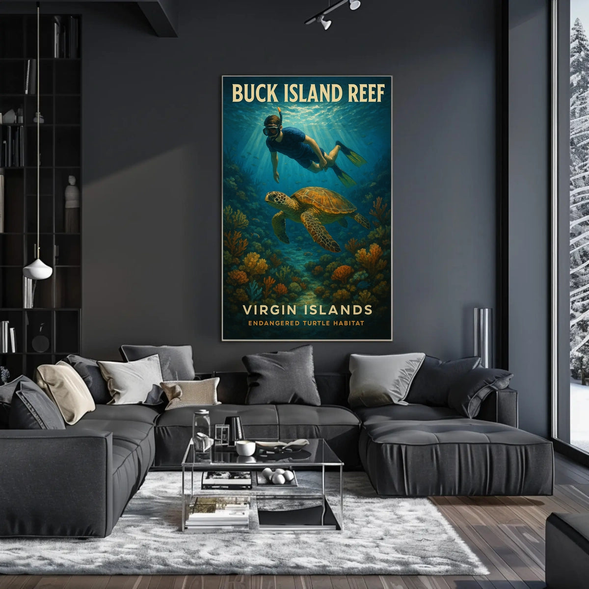 Buck Island Reef Endangered Turtle Habitat Scenic Poster