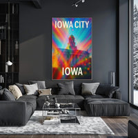 Vivid Iowa City Urban Skyline Cityscape Realism Photography Artistry Timeless Midwest Creative Vibe Poster