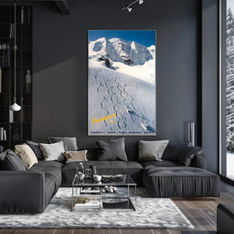 Skiing in Pontresina Poster PosterGoat