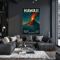 Hawaii Volcano Adventure Vintage Travel Poster Print