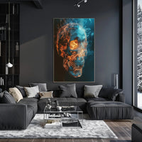 Fiery Skull Art Poster PosterGoat