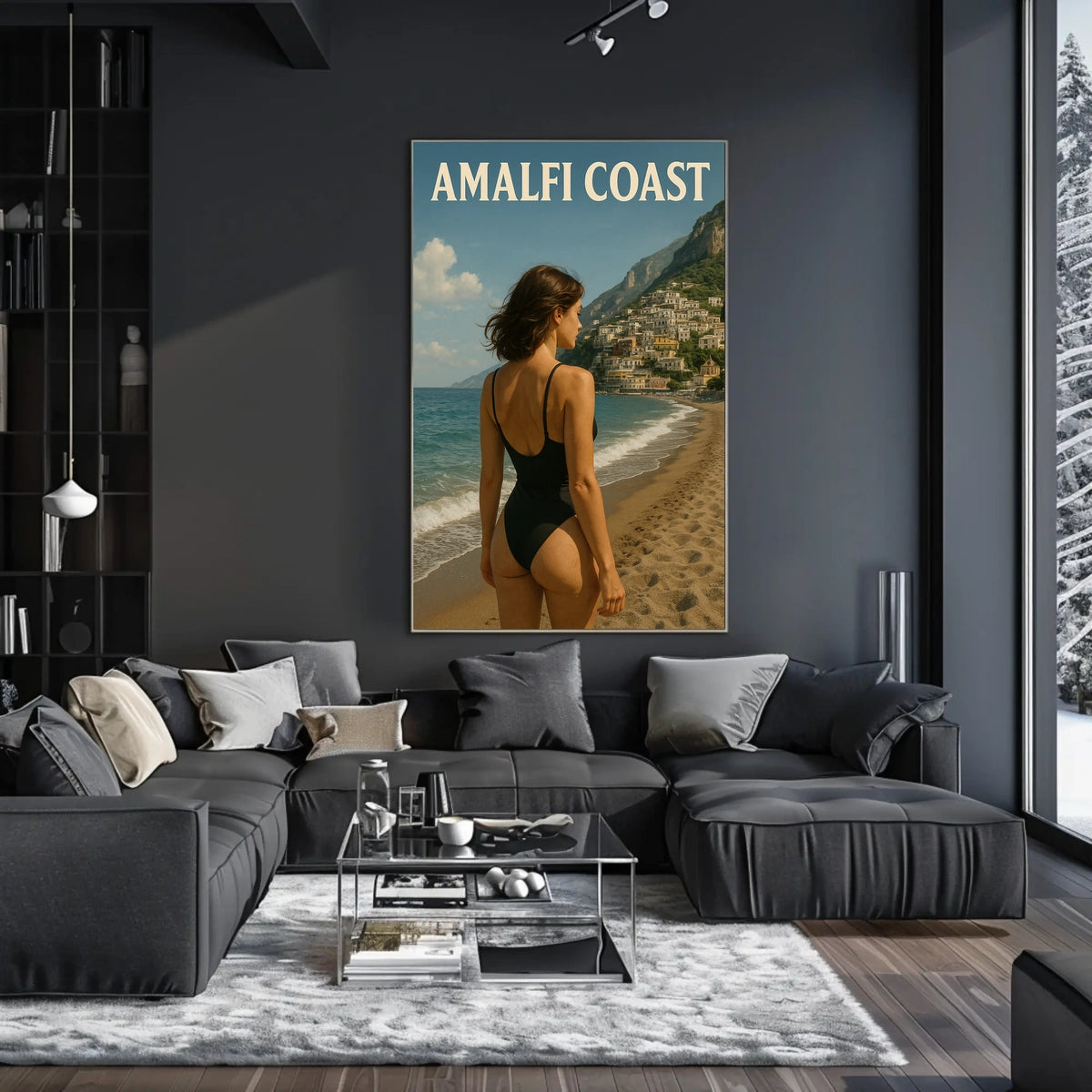 Amalfi Coast Escape Poster Wall Art Coastal Decor Travel