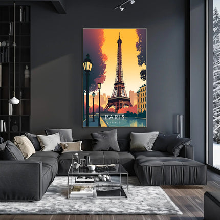Eiffel Tower Sunset Elegance Travel Poster