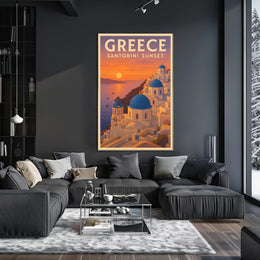 Santorini Sunset Poster