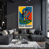 Dynamic Field Hockey Sports Art Poster