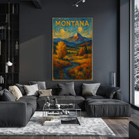 Montana Landscape Art Poster
