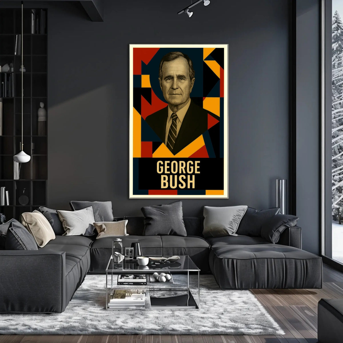 George H. W. Bush 41st President of the United States Abstract Pop Poster