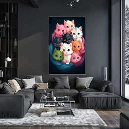 Colorful Kittens In A Cozy Nest Poster