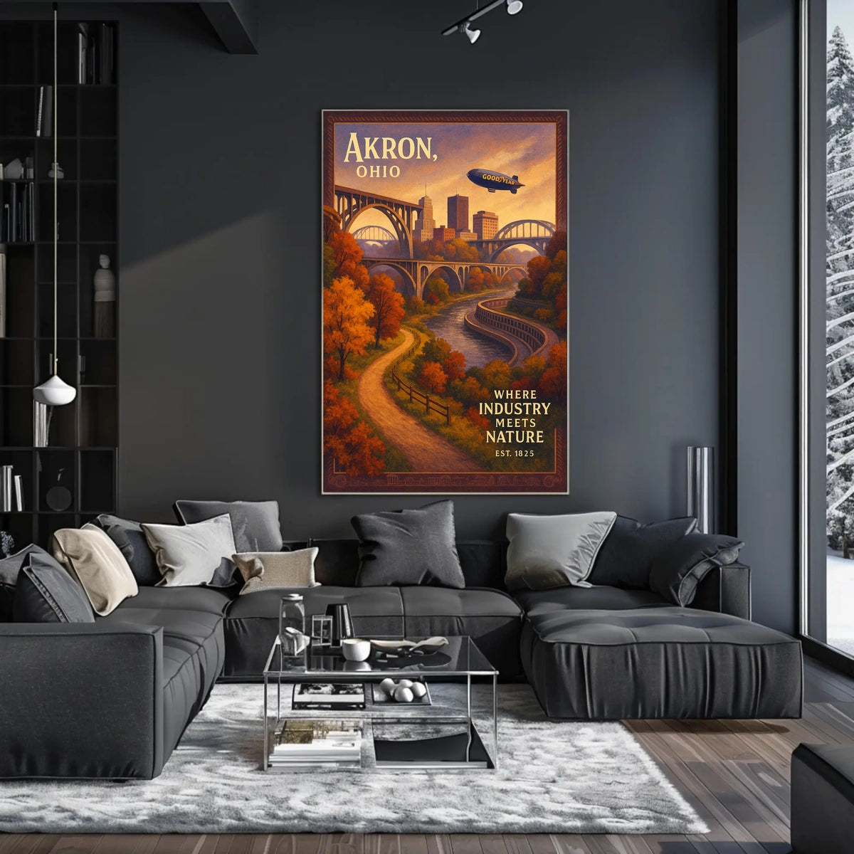 Akron, Ohio Where Industry Meets Nature Poster