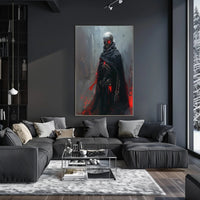 Dark Fantasy Skeleton Poster with Red Accents PosterGoat