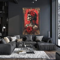 Day of the Dead Skull Woman Cultural Poster