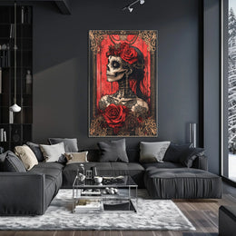 Day of the Dead Skull Woman Cultural Poster