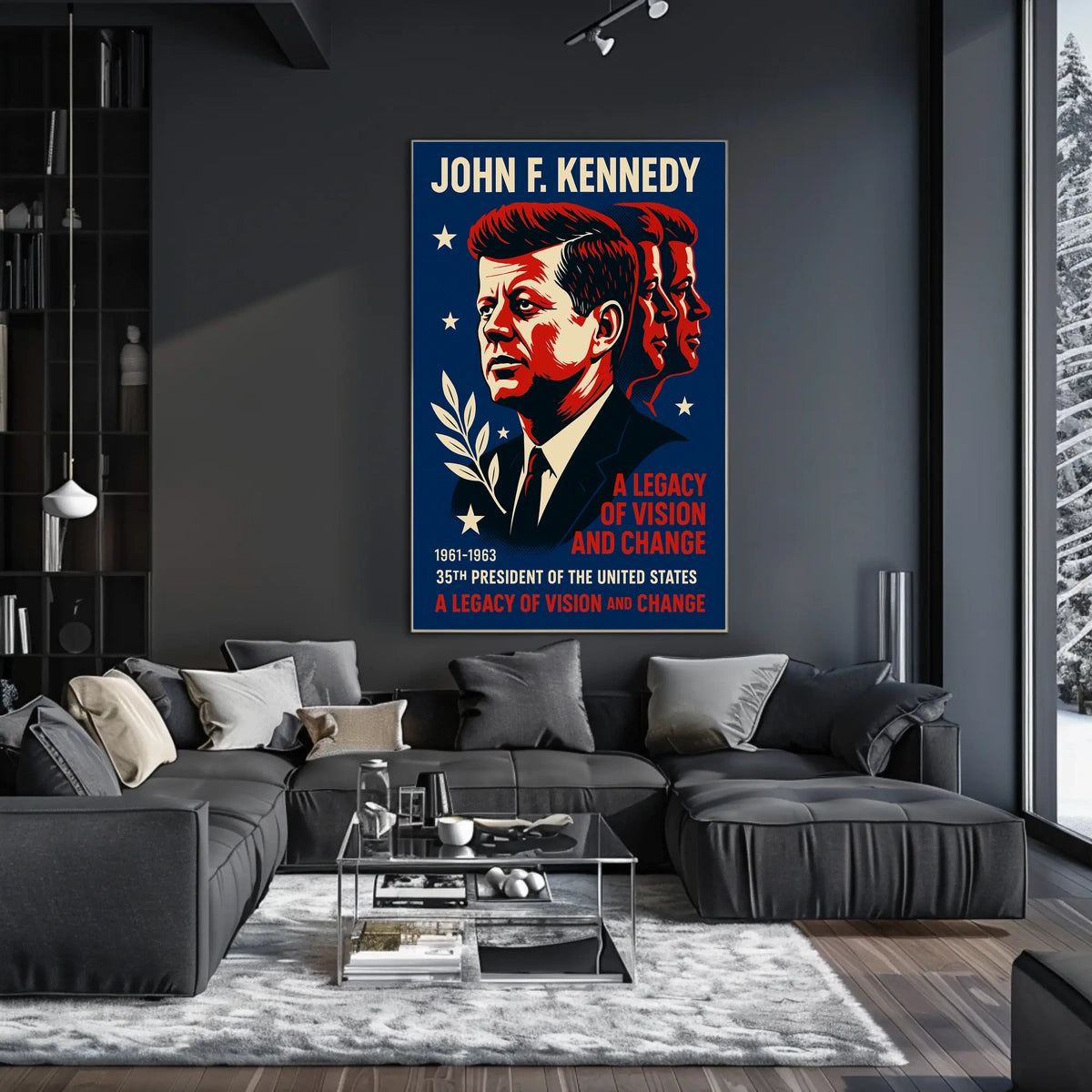 JFK Patriotic Legacy Vintage Art Poster Print