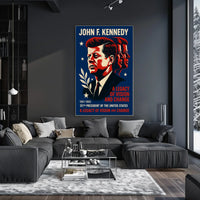 JFK Patriotic Legacy Vintage Art Poster Print